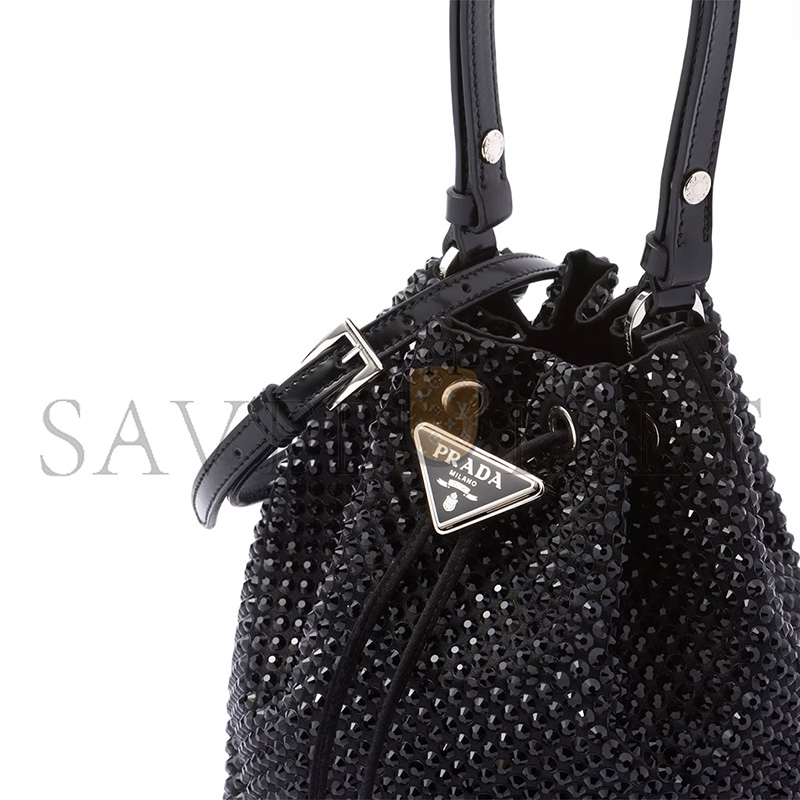 PRADA SATIN MINI-BAG WITH CRYSTALS 1BE067 (19.5*15.5*10cm)